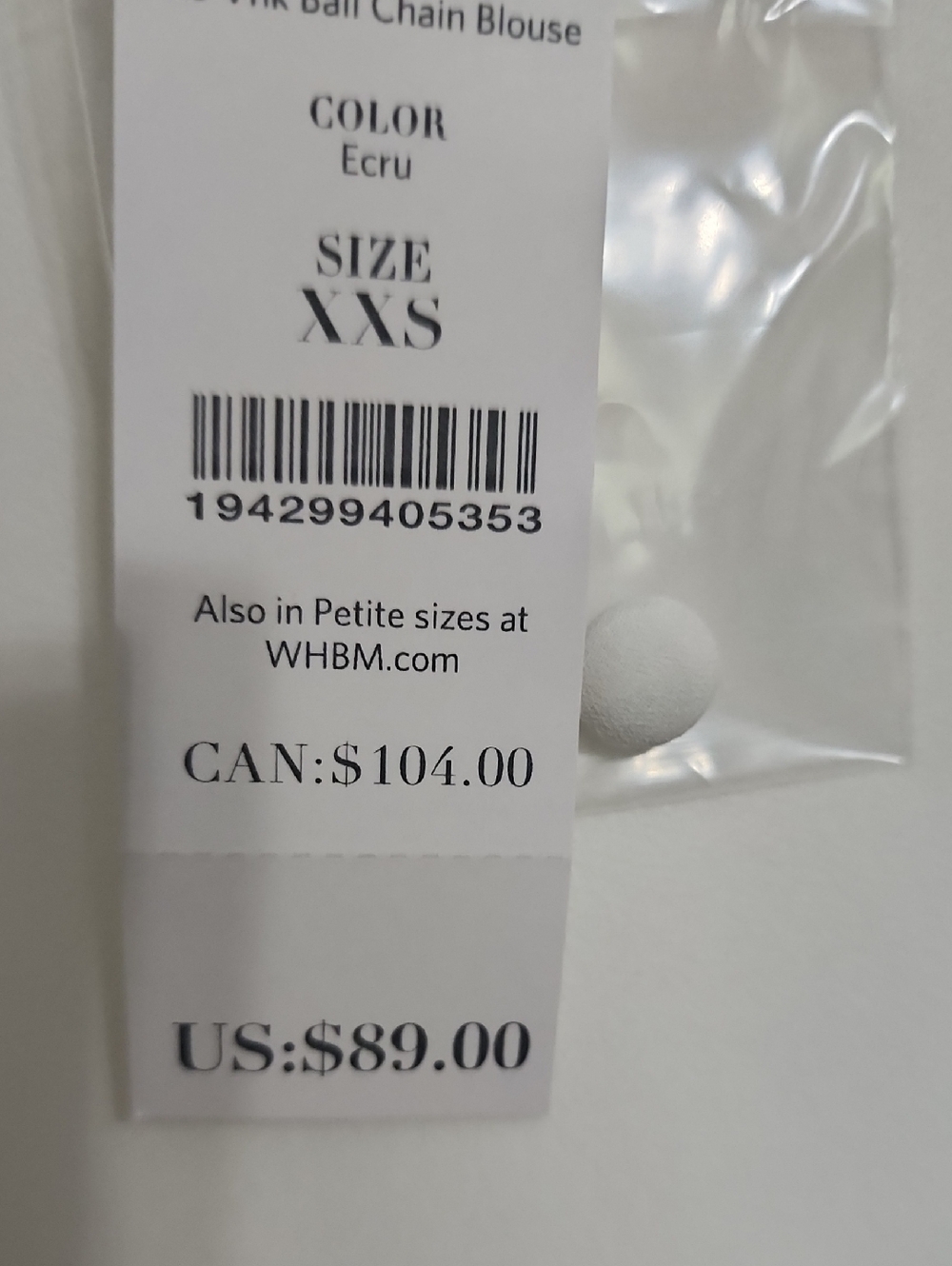 White House Black Market XXS Blouse - Picture 6 of 6